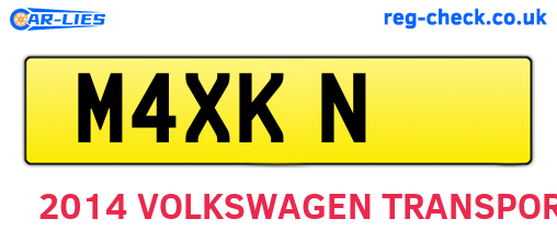 M4XKN are the vehicle registration plates.
