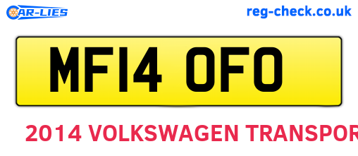 MF14OFO are the vehicle registration plates.