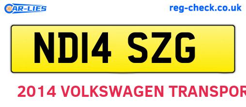 ND14SZG are the vehicle registration plates.