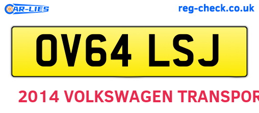 OV64LSJ are the vehicle registration plates.