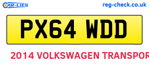 PX64WDD are the vehicle registration plates.