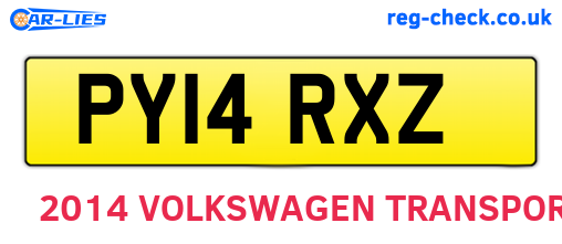 PY14RXZ are the vehicle registration plates.