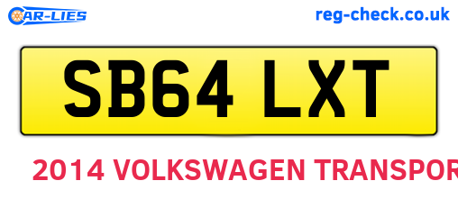 SB64LXT are the vehicle registration plates.