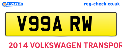 V99ARW are the vehicle registration plates.