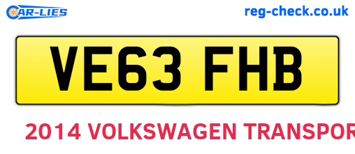 VE63FHB are the vehicle registration plates.
