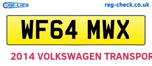 WF64MWX are the vehicle registration plates.