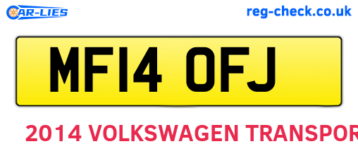 MF14OFJ are the vehicle registration plates.