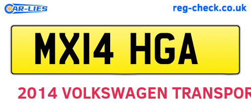 MX14HGA are the vehicle registration plates.