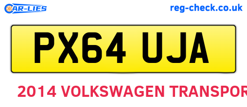 PX64UJA are the vehicle registration plates.