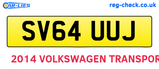 SV64UUJ are the vehicle registration plates.