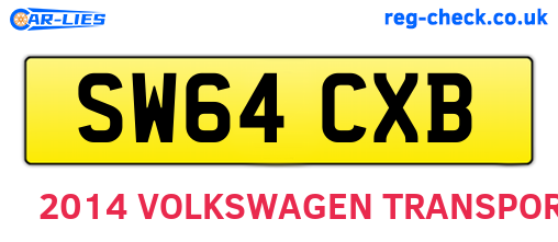 SW64CXB are the vehicle registration plates.