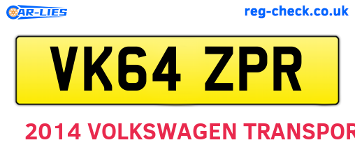 VK64ZPR are the vehicle registration plates.