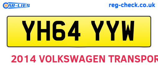 YH64YYW are the vehicle registration plates.