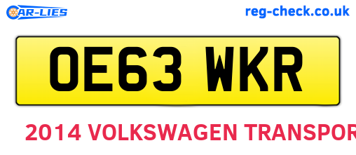 OE63WKR are the vehicle registration plates.