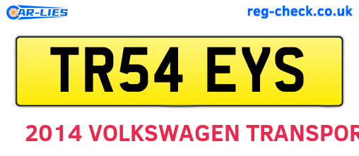 TR54EYS are the vehicle registration plates.