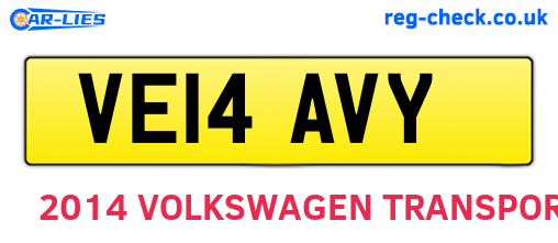 VE14AVY are the vehicle registration plates.