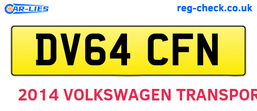 DV64CFN are the vehicle registration plates.