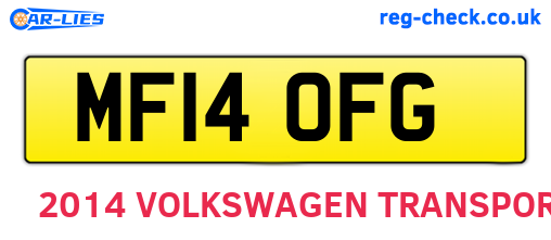 MF14OFG are the vehicle registration plates.