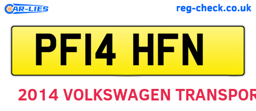 PF14HFN are the vehicle registration plates.