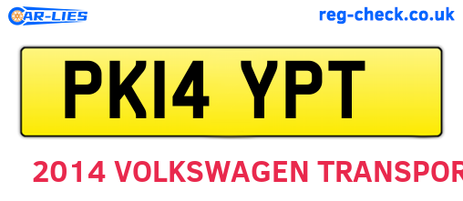 PK14YPT are the vehicle registration plates.