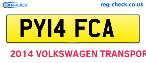 PY14FCA are the vehicle registration plates.