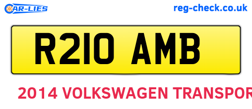 R210AMB are the vehicle registration plates.