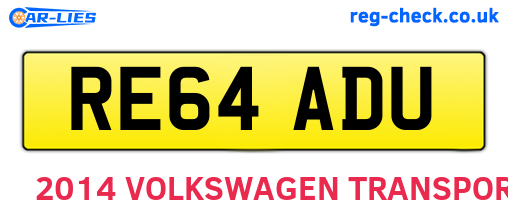 RE64ADU are the vehicle registration plates.