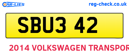 SBU342 are the vehicle registration plates.