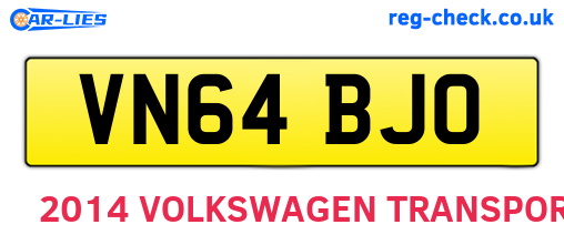 VN64BJO are the vehicle registration plates.