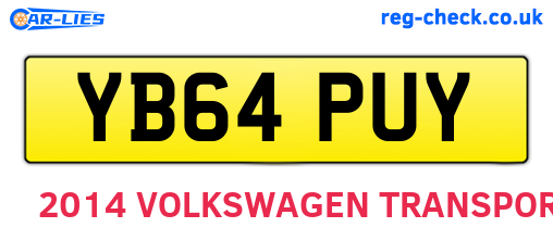 YB64PUY are the vehicle registration plates.