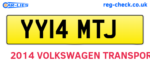 YY14MTJ are the vehicle registration plates.