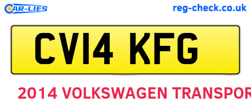 CV14KFG are the vehicle registration plates.