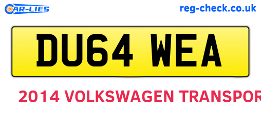 DU64WEA are the vehicle registration plates.