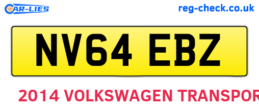 NV64EBZ are the vehicle registration plates.