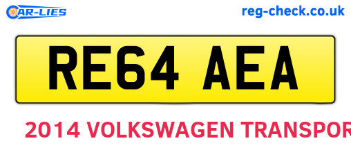 RE64AEA are the vehicle registration plates.