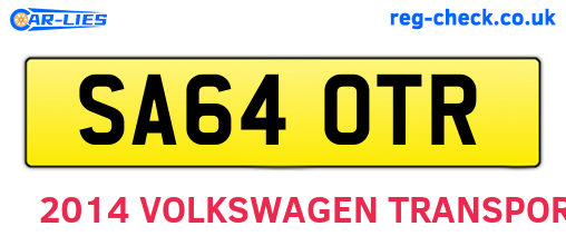 SA64OTR are the vehicle registration plates.