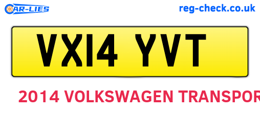 VX14YVT are the vehicle registration plates.