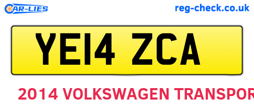 YE14ZCA are the vehicle registration plates.