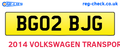 BG02BJG are the vehicle registration plates.