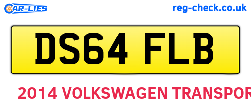 DS64FLB are the vehicle registration plates.