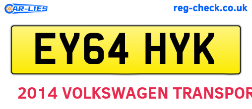 EY64HYK are the vehicle registration plates.