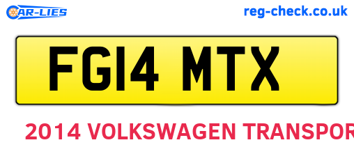 FG14MTX are the vehicle registration plates.