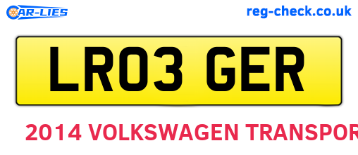 LR03GER are the vehicle registration plates.