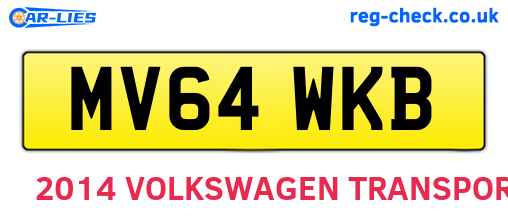 MV64WKB are the vehicle registration plates.