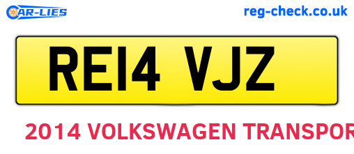 RE14VJZ are the vehicle registration plates.