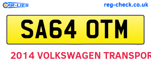 SA64OTM are the vehicle registration plates.