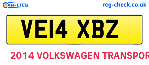 VE14XBZ are the vehicle registration plates.