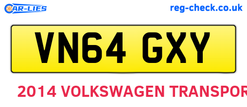VN64GXY are the vehicle registration plates.