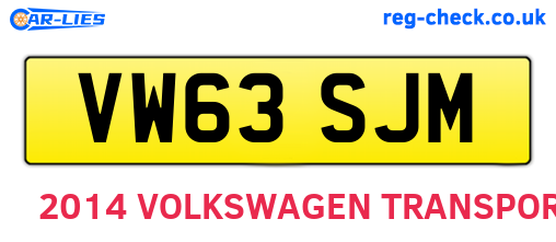VW63SJM are the vehicle registration plates.