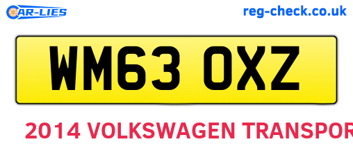 WM63OXZ are the vehicle registration plates.